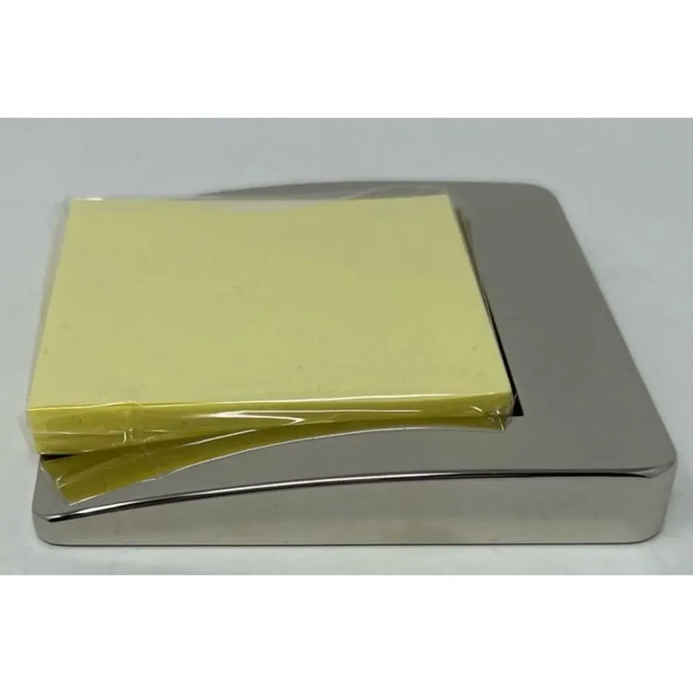 Silver Business Note Pad Holder Felt Bottom Sticky Tape to‎ Hold Note Pad